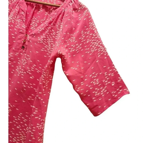 Twelfth Street by Cynthia Vincent Dress Size Small Pink White Fish Patterns Silk - Picture 6 of 10